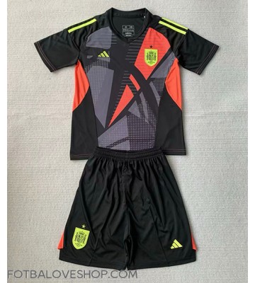 Španělsko Brankářské Dětské Venkovní Dres ME 2024 Krátký Rukáv (+ trenýrky)